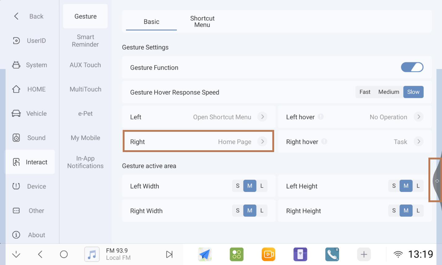 Full-screen Gestures Step 2